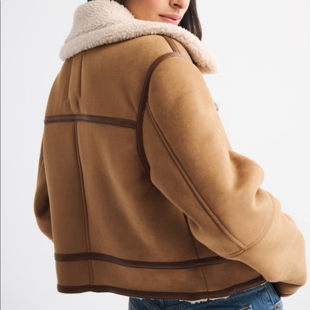 Vegan Suede Shearling Coat - Picture 4 of 11